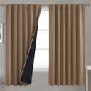 BGment 100% Room Darkening Thermal Insulated Blackout Curtains 63 Inches Long with Liner, Rod Pocket and Back Tab Double Layer Noise Cancelling Curtains for Bedroom (52 x 63 Inch, 2 Panels, Taupe)
