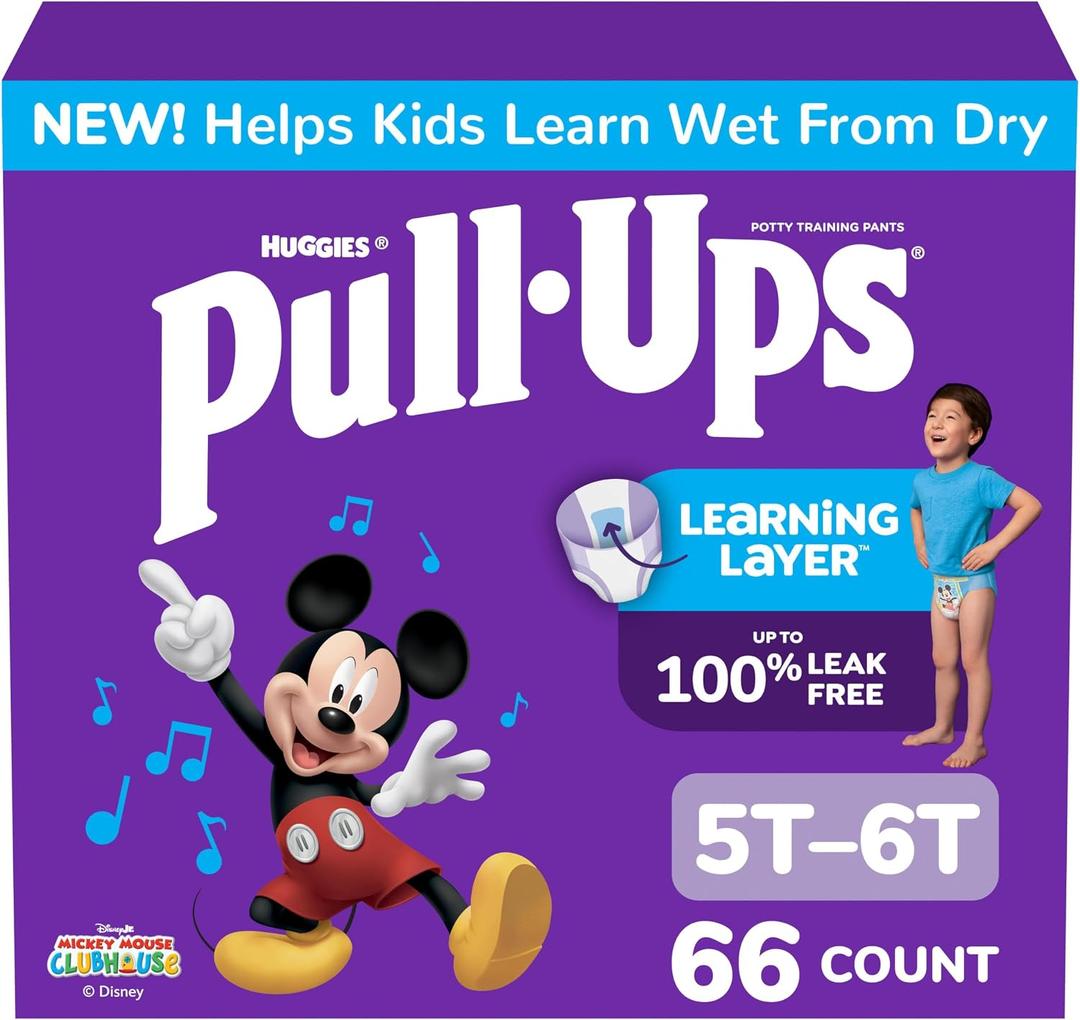 Pull-Ups Boys' Potty Training Pants, Size 5T-6T Training Underwear (46-60 lbs), 66 Count