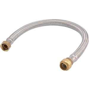 SharkBite 3/4 Inch x 3/4 Inch FIP x 24 Inch Stainless Steel Braided Flexible Water Heater Connector, Push To Connect Brass Plumbing Fitting, PEX Pipe, Copper, CPVC, PE-RT, HDPE, U3088FLEX24LF