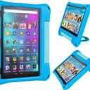Fire HD 10 Tablet Case for Kids (2021/2023 Release, 11th/13th Generation), Oqddqo Amazon Kindle 10 Plus Case, Specially Strengthened Four-Corner Double-Layer Shock with Bracket(Blue)