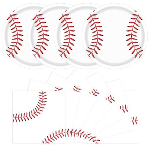 40Pcs Baseball Party Supplies Bundle Paper Plates Napkins Baseball Themed Birthday Party Supplies Decorations Baseball Favors For Girls Serves 20 Guests