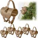 6 Pcs Christmas Railing Protection Garland Ties for Banister Holiday Silicone Garland Ties with Padding Prevents Scratches Wreath Hanging Fasteners for Staircase Seasonal Decor (Brown)