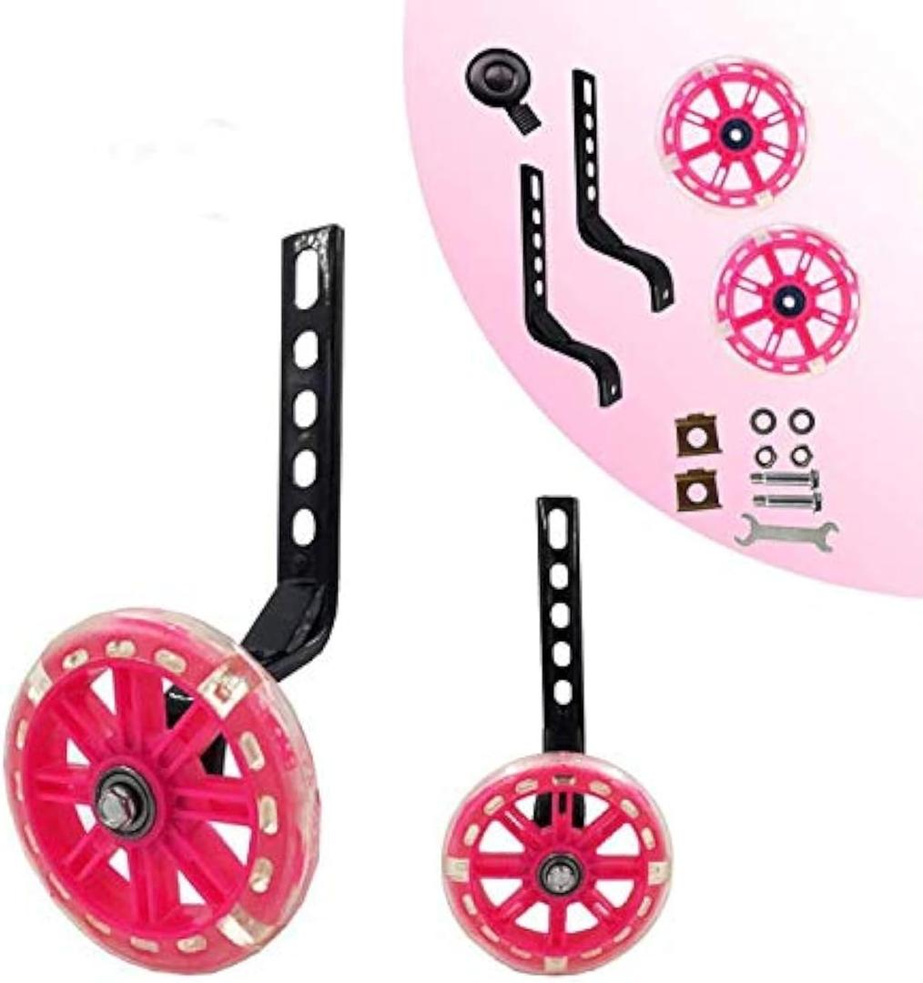 TRAINING WHEELS FLASH MUTE WHEEL BICYCLE STABILISER MOUNTED KIT COMPATIBLE FOR BIKES OF 12 14 16 18 20 INCH 1 PAIR