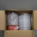 50 Pcs 1lb Christmas Bread Loaf Pans with Lids Snowflake Aluminum Loaf Pans Xmas 580ml Mini Round Disposable Baking Cupcake Tin Christmas Containers for Food Packing Gifts