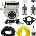 Carburetor for Husqvarna 145BT 155BT Craftsman CM46BT CMXGAAH46BT 46cc Backpack Blower 300486 Carburetor for Earthquake E43 Auger MD43 WE43 Edger MC4 Tiller 43cc Engine Tune up Kit