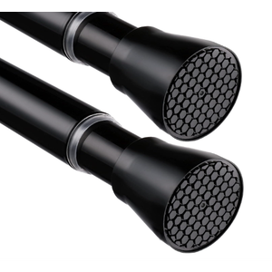 2 Pack Black Tension Curtain Rod for Windows 28 to 48 Inch,7/8"Small Shower Curtain Rod for Bathroom,Pressure Spring Tension Curtain Rod No Drilling for Closet Doorway Kitchen