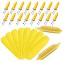PEOUWNES Corn Dishes and Holders - 16 Pack Holders, 8 Pack Dishes - Stainless Steel, Perfect for Corn on the Cob
