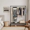 GRANNY SAYS Hanging Closet Organizer 6 Shelves, Closet Organizers and Storage with 5 Drawers, 6 Side Pockets Closet Hanging Organizer, Hanging Storage Organizer for Closet, Baby Clothes, Gray