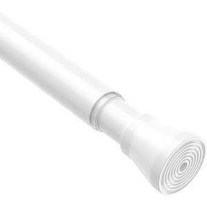 Tension Rod 28 to 48 Inch Spring Curtain Rods No Drilling Expandable Tension Rod Adjustable Rods Pressure Spring Curtain Rod for Windows Doorway Kitchen, White