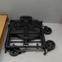 Collapsible Folding Beach Wagon,Utility Grocery Wagons Carts Foldable with Wheels for Sand Camping Sports Shopping Outdoor. (Black)