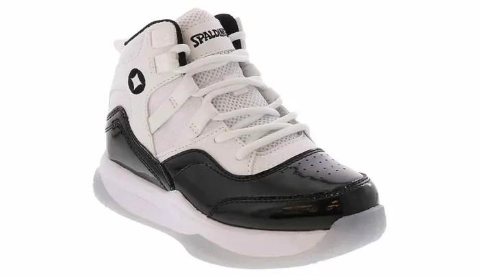 SPALDING SIDELINE YOUTH BOYS' (11-3) WIDE-WIDTH MID TOP BASKETBALL SNEAKER
 SIZE 1