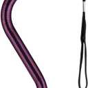 NOVA Designer Walking Cane with Offset Handle, Lightweight Adjustable Walking Stick with Carrying Strap, Purple Checkers Design