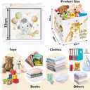 Clastyle 3 pcs Dreamy Animal Cube Storage Unit Boxes Foldable Kallax Box for Shelves Parents Storage Baskets for Book Clothes Toy Organizer, Giraffe, 11.8x11.8x11.8 in