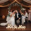 Canlierr Rustic Mr and Mrs Sign for Wedding Table, 31in Light up Large White Mr and Mrs Sign Wooden Letters, Miss Decoration for Anniversary Wedding & Engagement, Gifts for Anniversary Engagement