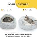 CATISM Cozy Plush Hooded Cat Bed, Indoor/Outdoor, Self-Warming Cave, Removable Washable Non-Slip Bottom