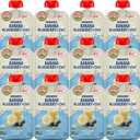 Earth's Best Organic Baby Food Pouches, Wholesome Breakfast Puree for Babies 6 Months and Older, Organic Banana Blueberry and Oat Puree, 3.5 oz Resealable Pouch (Pack of 12) BBD: 07-24-27