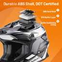 OUMURS DOT Adult ATV Dirt Bike Helmet with Goggles Gloves & Mask Adjustable Sun Visor Motorcycle Adults Helmet Off-Road Motocross Downhill Moped MX for Unisex-Adult-Victory Gray, L
