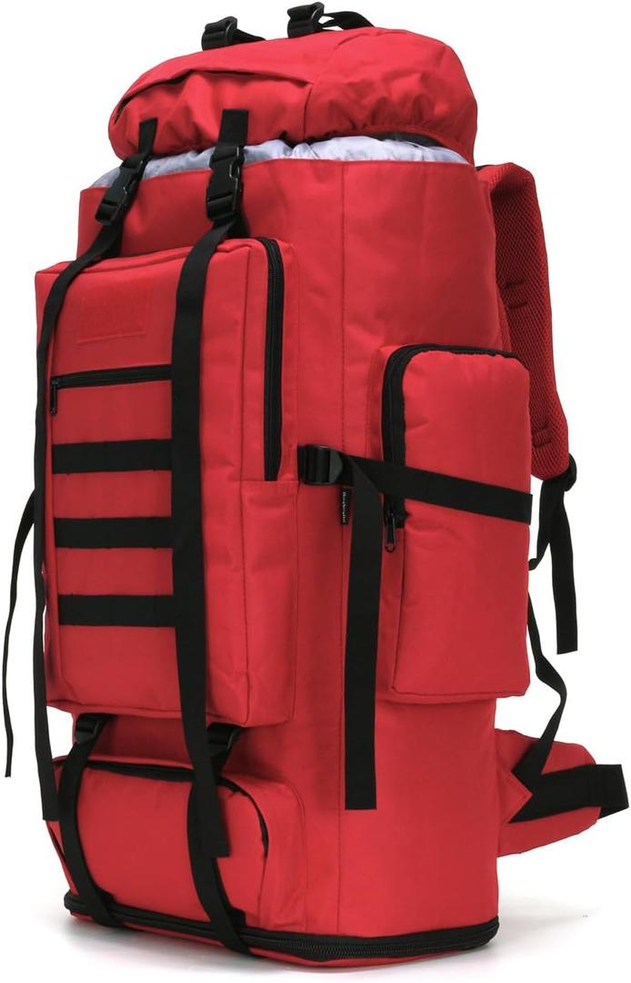 Hiking Backpack for Men 70L/100L Camping Backpack Military Rucksack Molle 3 Days Assault Pack for Climbing Red