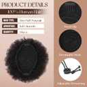 Afro Puff Drawstring Ponytail for Black Women #1B Natural Black Brazilian Virgin Human Hair 6 Inch Durable Natural Soft and Smooth Kinky Curly Short Ponytail for Natural Hair