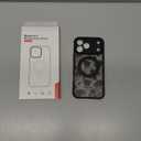 Magnetic Stand Case for iPhone 17 Pro Max [360 Rotatable Kickstand] [Compatible with MagSafe] Black Rose Design with Ring Holder Case for Women Girls, Translucent Matte Slim Phone Cover