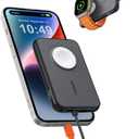 VEGER Portable Charger for iPhone with Built in Cable, 5000mAh Mini Power Bank Battery Pack, PD 20W Fast Charger Travel Essential Compatible with iPhone 14/13/12/Pro Max, Andorid, Apple Watch-Black (A Black)