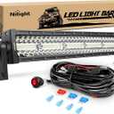 Nilight Led Light Bar 22Inch 480W Triple Row Flood Spot Combo Waterproof Off Road Driving Lighting with Off-Road Wiring Harness for Boat Trucks Pickup SUV ATV UTV
