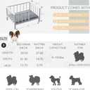 OSCHF Dog Bed with Rails - Elevated Pet Metal Bed Frame with Solid Wood Board and Washable Soft Mat for Small Dog Indoor or Outdoor Use, 21.3" x 30 ", White