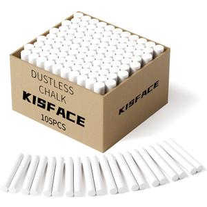 105PCS White Chalk,Dustless for Chalkboard Blackboard Stick Bulk Non-Toxic Chalk for School,Office and Home Use