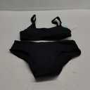 Beautikini Period Swimwear Two Piece Menstrual Leakproof Sporty Bikini Sets Bathing Suit Period Swimsuit for Teen Girls (Medium, Black)