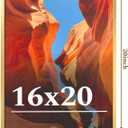 16x20 Picture Frame for Wall Display, 16x20 Gold Picture Frame with Shatter Resistant Plexiglass, Stable and Sturdy 16 x 20 Poster Frame for Wall Display, Handpicked Gift Collection, 1 Pack