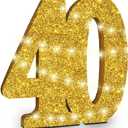 Eploger 40th Birthday Decorations for Men and Women,40th Anniversary Decorations,30cm Glod Glitter 40th Birthday Centerpieces for Table Decorations,Number 40 Table Topper Decor (Gold)