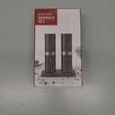 Electric Salt and Pepper Grinder Set, New Rechargeable Salt and Pepper Mill with Charging Base, Adjustable Coarseness Shakers with LED Light, One Hand Operation for Kitchen Appliances Gifts for Women (Classic Black)