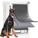 MIAOTONG 3-Flap Dog Door for Wall, Energy-Efficient Insulated Pet Door for Wall, Aluminum Lock Doggy Doors,Steel Frame and Telescoping Tunnel Dog Doors (Pets Up to 220 Lb) -X-Large, 3-Flap Extra Large for Wall