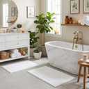 GRANNY SAYS Bathroom Rugs Sets 2 Piece,Soft Bath Mats for Bathroom, Bath Rugs Non Slip Washable, Absorbent Bath Rug for Tub,Shower and Toilet, Bath Mat Set (White, 20" x 32" + 16" x 24")