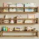 Upgraded Thick Floating Shelves - 24 Inch Multi-Use Wall-Mounted Bookshelves for Kids and Nursery, Ideal for Books, Toy, Spice Rack, Decor - Walnut Brown (23.60 Inch)