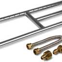 18" x 6" (Natural Gas) Fire Pit and Fireplace H-Burner (304-Series SS) w/Connection kit