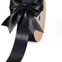 LaRibbons Black Satin Ribbon 1 Inch 50 Yards Luxury Double Faced Red Silk Ribbon for Flower Bouquet Crafts Gift Wrapping Bow Christmas Decoration