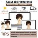 MIMAN Women's Short Brown Pixie Cut Wig Short Layered Hair Wigs with Bangs Fluffy Synthetic Hair Replacement Wig for Women Halloween Costumes Wigs