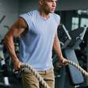 Mens Gym Tank Tops Sleeveless Shirts Cut Off Quick Dry Muscle Shirt Running Beach Loose Fit Tee (S)