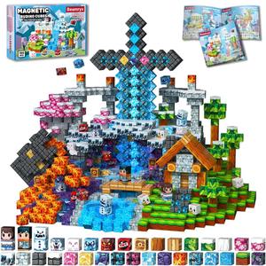 150pcs Magnetic Blocks Toys for Kids, Stacking Magnets, School STEM Toys Birthday Gifts for Boys and Holiday Easter Gifts BSG008