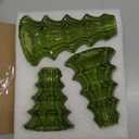 Glasseam Christmas Tree Candle Holder: 3 Pcs Glass Candlestick Holders for Taper Candles Ribbed Modern Green Candle Stick Candle Holder for Table Centerpiece Decorations Gifts