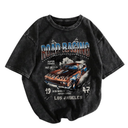 Men's Graphic Oversized Short Sleeve Tee Shirt Y2K Vintage Cool Acid Wash Streetwear T-Shirts, Size XL