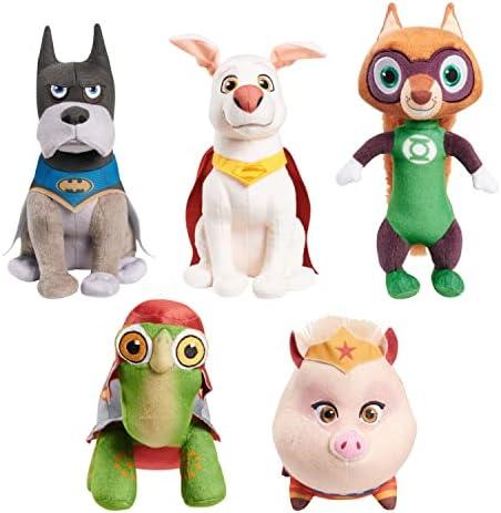 DC SUPER-PETS Small Plush 5-Piece Set Stuffed Animals, Ace, Krypto, Merton, PB, and Chip, Kids Toys for Ages 3 Up