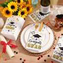 Supervitae 100pcs 2026 Graduation Paper Napkins Congrats Grad Disposable Cocktail Napkins for High School University College Graduation Party Lunch Dinner Decoration Supplies (Black,Gold,White)