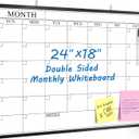 MaxGear Dry Erase Calendar Board 24" x 18" Magnetic Monthly Double-Sided Calendar Whiteboard with Black Aluminum Frame for Wall, Classroom, and Office Use