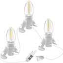 Abeja 7.4FT Christmas Blow Mode Light, Village Lights With 3 LED Light Bulb, Connectable C7 Cord Clip Lights for Craft Village Halloween Pumpkin House Decoration, White Wire