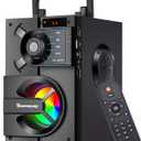 Bluetooth Speaker, Portable Bluetooth Speakers with Subwoofer Wireless Stereo Sound Rich Bass Outdoor Party Speakers Support Remote Control FM Radio LED Lights