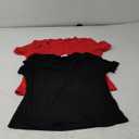 Gildan Women's Heavy Cotton V-Neck T-Shirt, 2-Pack, XXL, Black+Red