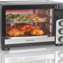 Hamilton Beach Easy View XL Toaster Oven with Sure-Crisp Air Fry, 6 Slice Capacity, Black with Stainless Steel Accents, R31460, 25 liters