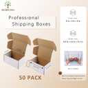 BIOBROWN 6x4x3" 50 Pack Corrugated Cardboard Boxes Small Shipping Box for Packaging Small Business Mailer Mailing White